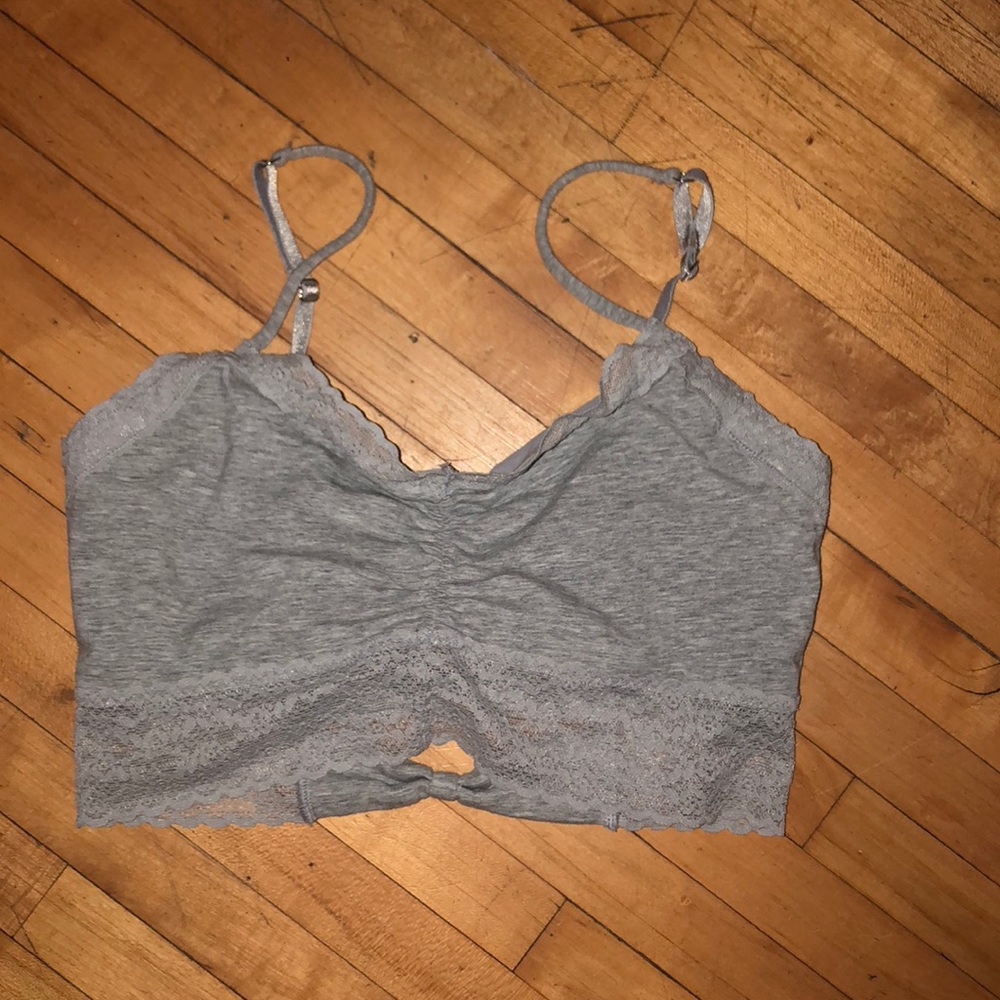 Grey lacy bralette